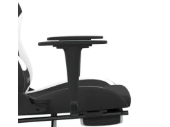vidaXL Gaming-Stuhl mit Fußstütze Schwarz und Weiß Stoff Modell 1