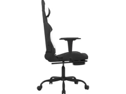 vidaXL Gaming-Stuhl mit Fußstütze Schwarz und Weiß Stoff Modell 1