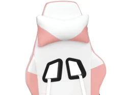 vidaXL Gaming-Stuhl mit Fußstütze Weiß und Rosa Kunstleder Modell 2