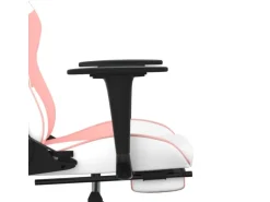 vidaXL Gaming-Stuhl mit Fußstütze Weiß und Rosa Kunstleder Modell 2
