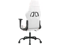 vidaXL Gaming-Stuhl mit Fußstütze Weiß und Rosa Kunstleder Modell 2