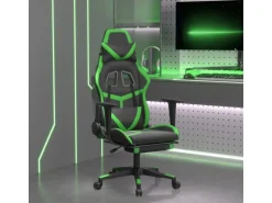 vidaXL Gaming-Stuhl mit Fußstütze Schwarz und Grün Kunstleder Modell 3