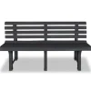 vidaXL Gartenbank 145,5 cm Kunststoff Anthrazit