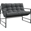 vidaXL Gartenbank mit Kissen Anthrazit 113 cm Stahl
