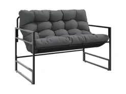 vidaXL Gartenbank mit Kissen Anthrazit 113 cm Stahl