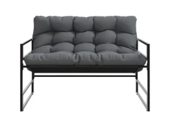 vidaXL Gartenbank mit Kissen Anthrazit 113 cm Stahl