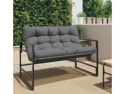 vidaXL Gartenbank mit Kissen Anthrazit 113 cm Stahl