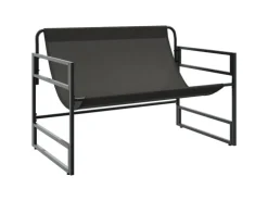 vidaXL Gartenbank mit Kissen Anthrazit 113 cm Stahl