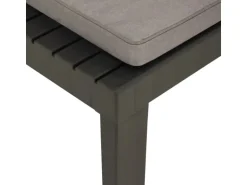vidaXL Garten-Lounge-Stuhl mit Auflage Kunststoff Grau