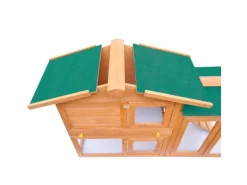 vidaXL Großer Kaninchenstall Kleintierhaus Hasenstall Holz