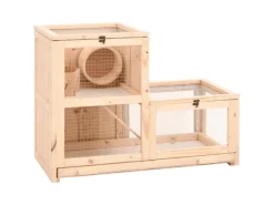 vidaXL Hamsterkäfig 81x40x60 cm Massivholz Tanne
