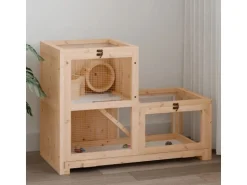 vidaXL Hamsterkäfig 81x40x60 cm Massivholz Tanne