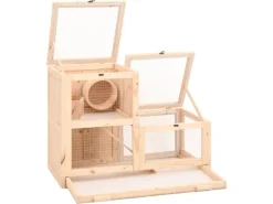 vidaXL Hamsterkäfig 81x40x60 cm Massivholz Tanne