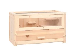 vidaXL Hamsterkäfig 60x30x35 cm Massivholz Tanne
