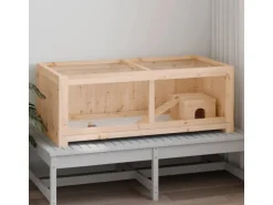 vidaXL Hamsterkäfig 104x52x38 cm Massivholz Tanne