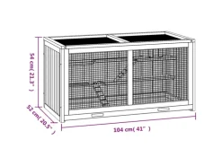 vidaXL Hamsterkäfig 104x52x54 cm Massivholz Tanne