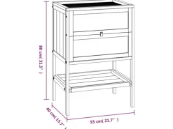 vidaXL Hamsterkäfig 55x40x80 cm Massivholz Tanne