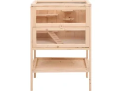 vidaXL Hamsterkäfig 55x40x80 cm Massivholz Tanne