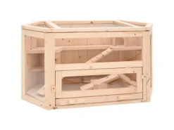 vidaXL Hamsterkäfig 80x40x43 cm Massivholz Tanne