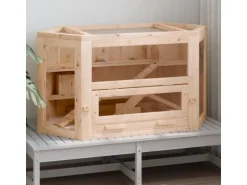 vidaXL Hamsterkäfig 80x40x43 cm Massivholz Tanne