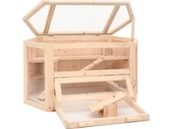 vidaXL Hamsterkäfig 80x40x43 cm Massivholz Tanne