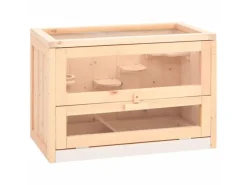 vidaXL Hamsterkäfig 60x35,5x42 cm Massivholz Tanne