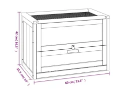 vidaXL Hamsterkäfig 60x35,5x42 cm Massivholz Tanne