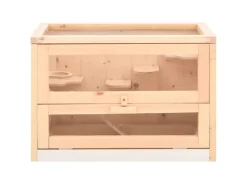 vidaXL Hamsterkäfig 60x35,5x42 cm Massivholz Tanne