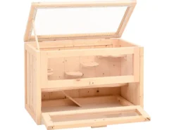 vidaXL Hamsterkäfig 60x35,5x42 cm Massivholz Tanne