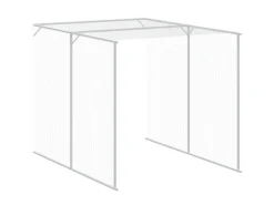vidaXL Hühnerkäfig mit Auslauf Hellgrau 165x455x181 cm Stahl Verzinkt