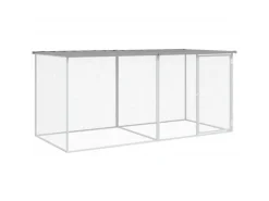 vidaXL Hühnerkäfig mit Dach Hellgrau 203x98x90 cm Verzinkter Stahl