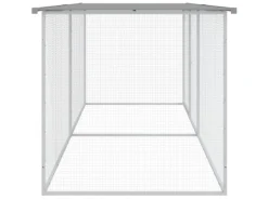 vidaXL Hühnerkäfig mit Dach Hellgrau 203x98x90 cm Verzinkter Stahl