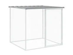 vidaXL Hühnerkäfig mit Dach Hellgrau 203x98x90 cm Verzinkter Stahl