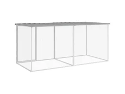 vidaXL Hühnerkäfig mit Dach Hellgrau 203x98x90 cm Verzinkter Stahl