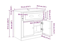 vidaXL Highboard Altholz 70 x 35,5 x 67,5 cm Holzwerkstoff 881417