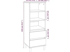 vidaXL Highboard Braun Eichen-Optik 40x36x110 cm Holzwerkstoff 821243