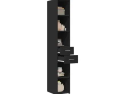 vidaXL Highboard Schwarz 30x42,5x185 cm Holzwerkstoff 846237