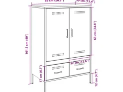 vidaXL Highboard Senfgelb 68x39x101,5 cm Stahl 843111