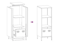 vidaXL Highboard Senfgelb 35x39x103,5 cm Stahl 851379
