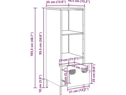 vidaXL Highboard Senfgelb 35x39x103,5 cm Stahl 851379
