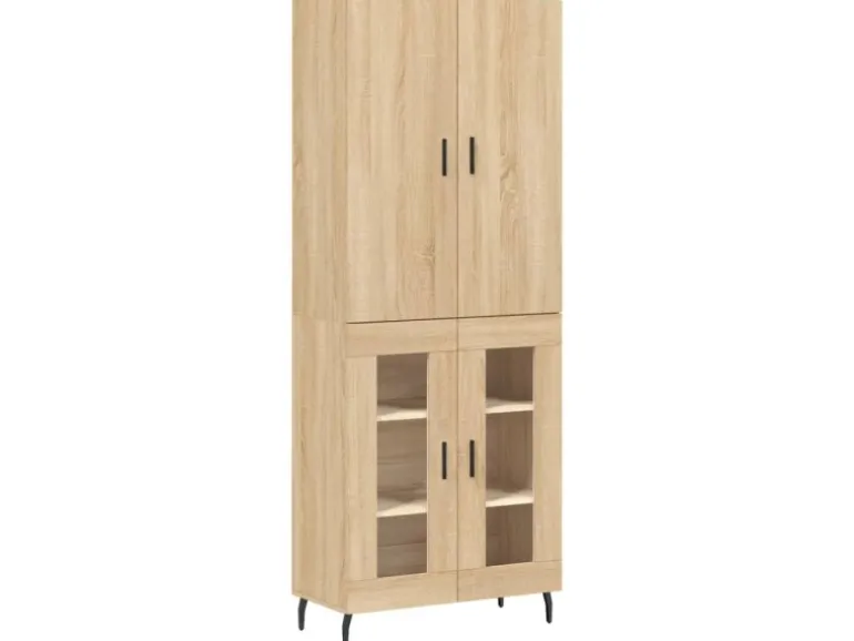 vidaXL Highboard Sonoma-Eiche 69,5x34x180 cm Holzwerkstoff 3195750