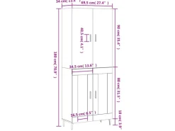 vidaXL Highboard Sonoma-Eiche 69,5x34x180 cm Holzwerkstoff 3195750