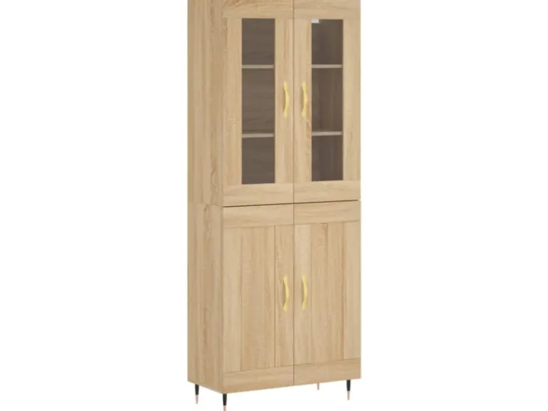 vidaXL Highboard Sonoma-Eiche 69,5x34x180 cm Holzwerkstoff 3198324