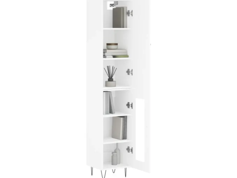 vidaXL Highboard Weiß 34,5x34x180 cm Holzwerkstoff 3199073