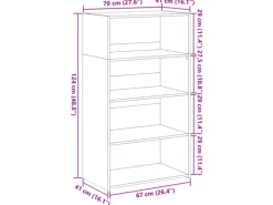 vidaXL Highboard Weiß 70x41x124 cm Holzwerkstoff 846404