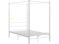 vidaXL Himmelbett Weiß Metall 120x200 cm651108