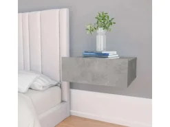 vidaXL Hängender Nachttisch Betongrau 40x30x15 cm Holzwerkstoff