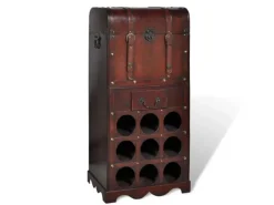 vidaXL Holz-Flaschenregal für 9 Flaschen mit Aufbewahrungstruhe