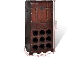 vidaXL Holz-Flaschenregal für 9 Flaschen mit Aufbewahrungstruhe