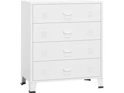 vidaXL Industrial Kommode mit Schubladen Weiß 78x40x93 cm Metall